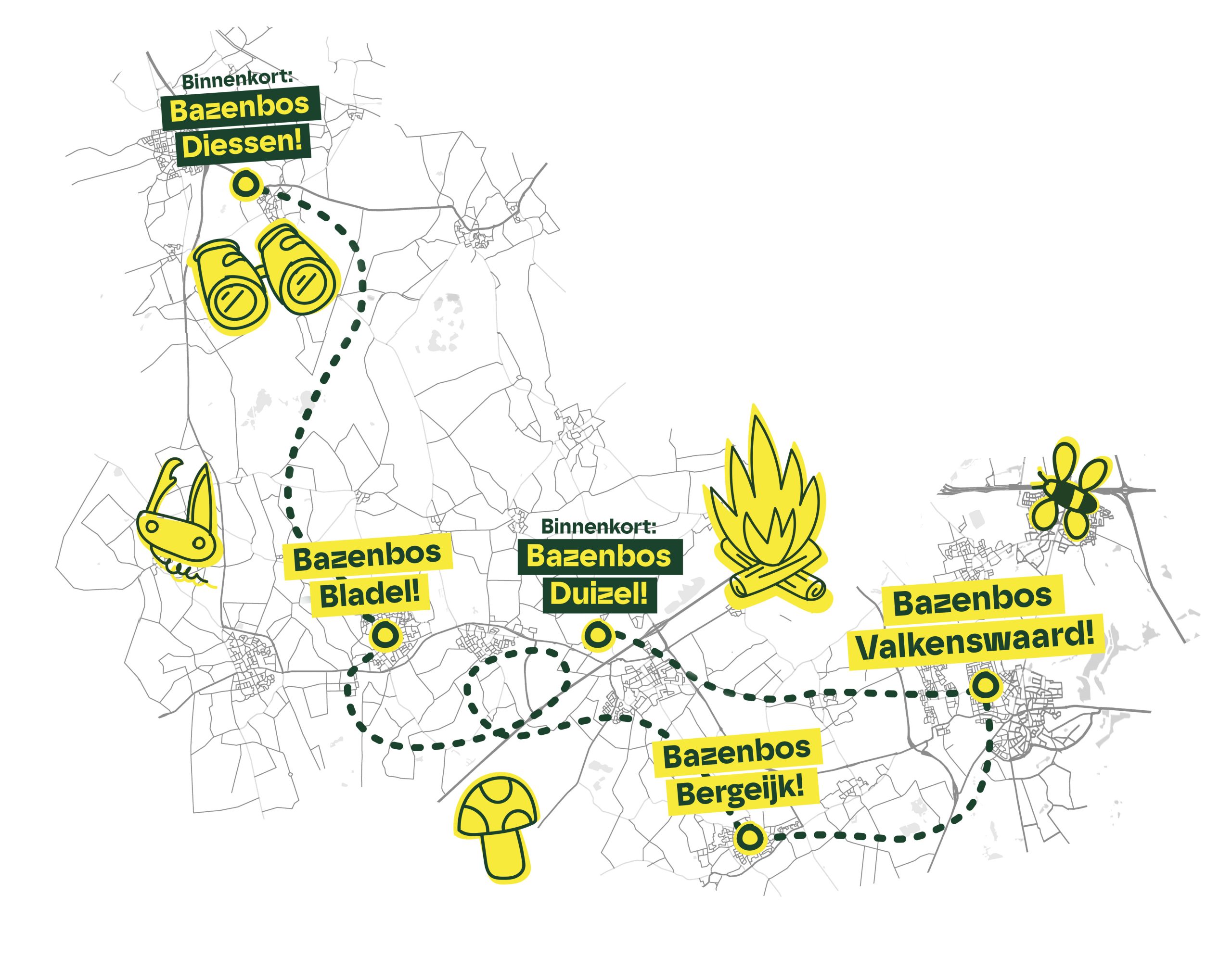 160907 landkaart bazenbos duizel diessen nieuw tijdelijk